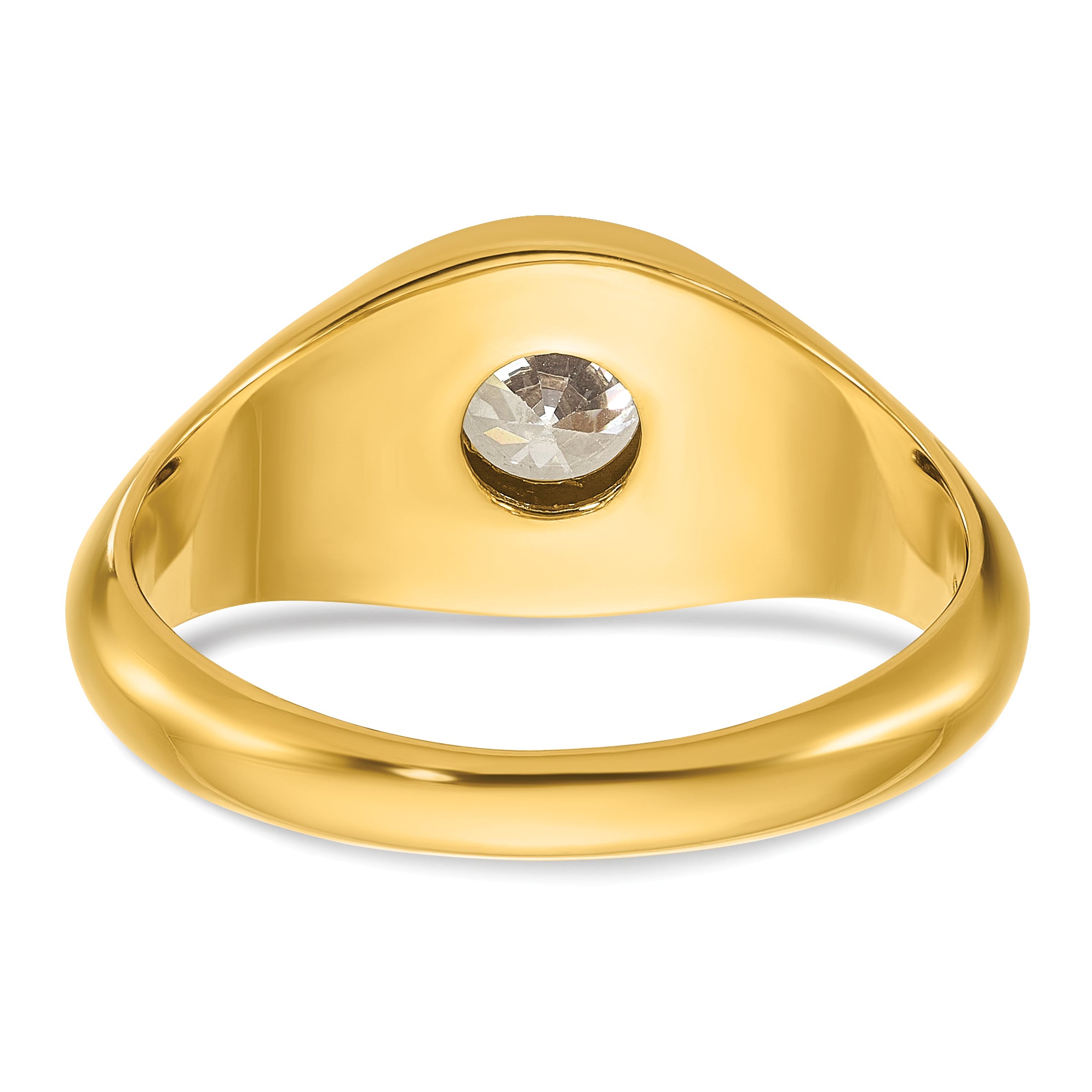 14k 1 carat Lab Grown Diamond VS/SI+ G+ Round Complete Men's Ring
