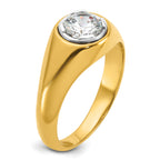 14k 1 carat Lab Grown Diamond VS/SI+ G+ Round Complete Men's Ring