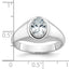 14k White Gold Men's Oval Diamond Ring Mounting (No Stones Included)
