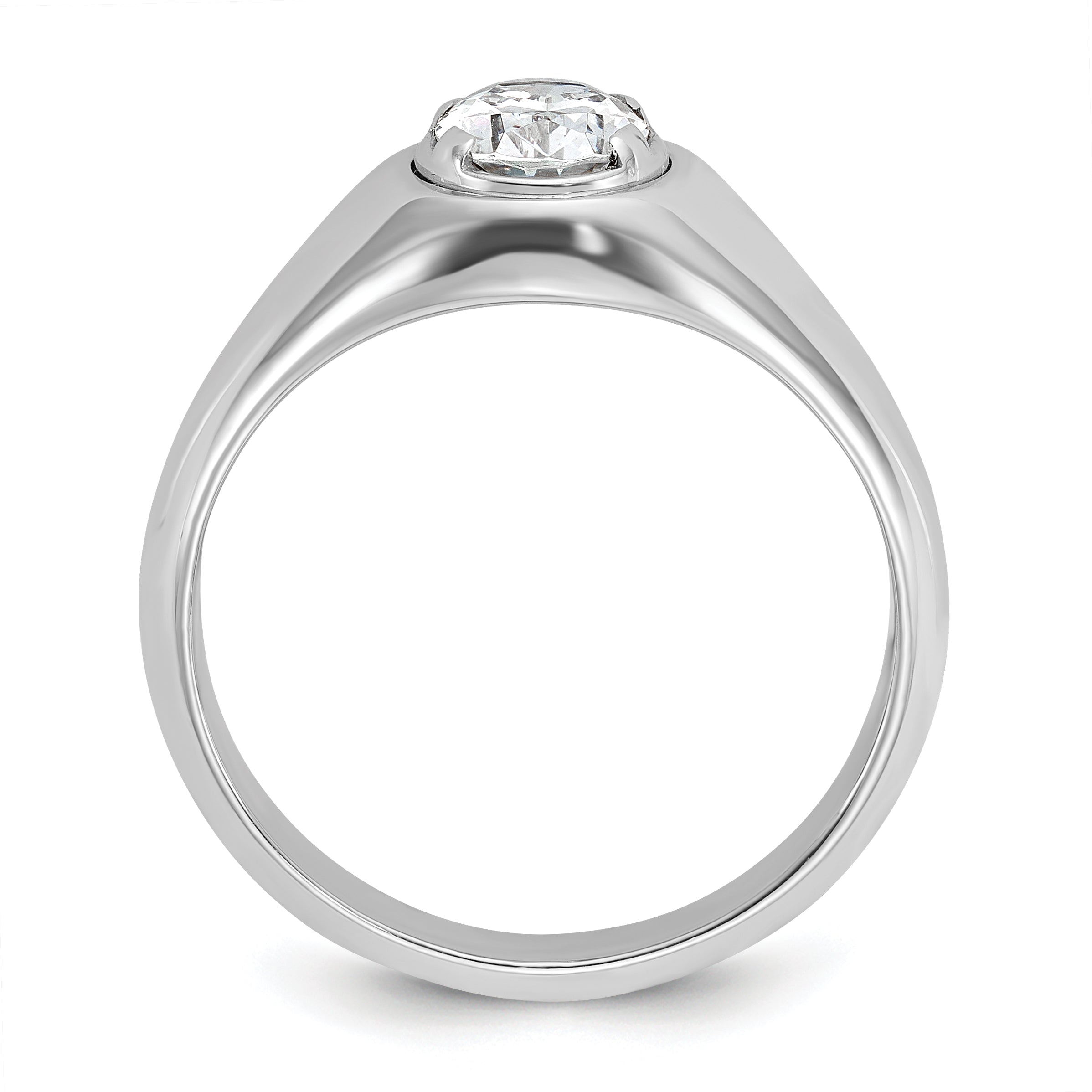 14k White Gold 1 carat Lab Grown Diamond VS/SI+ G+ Oval Complete Men's Ring Secondary image