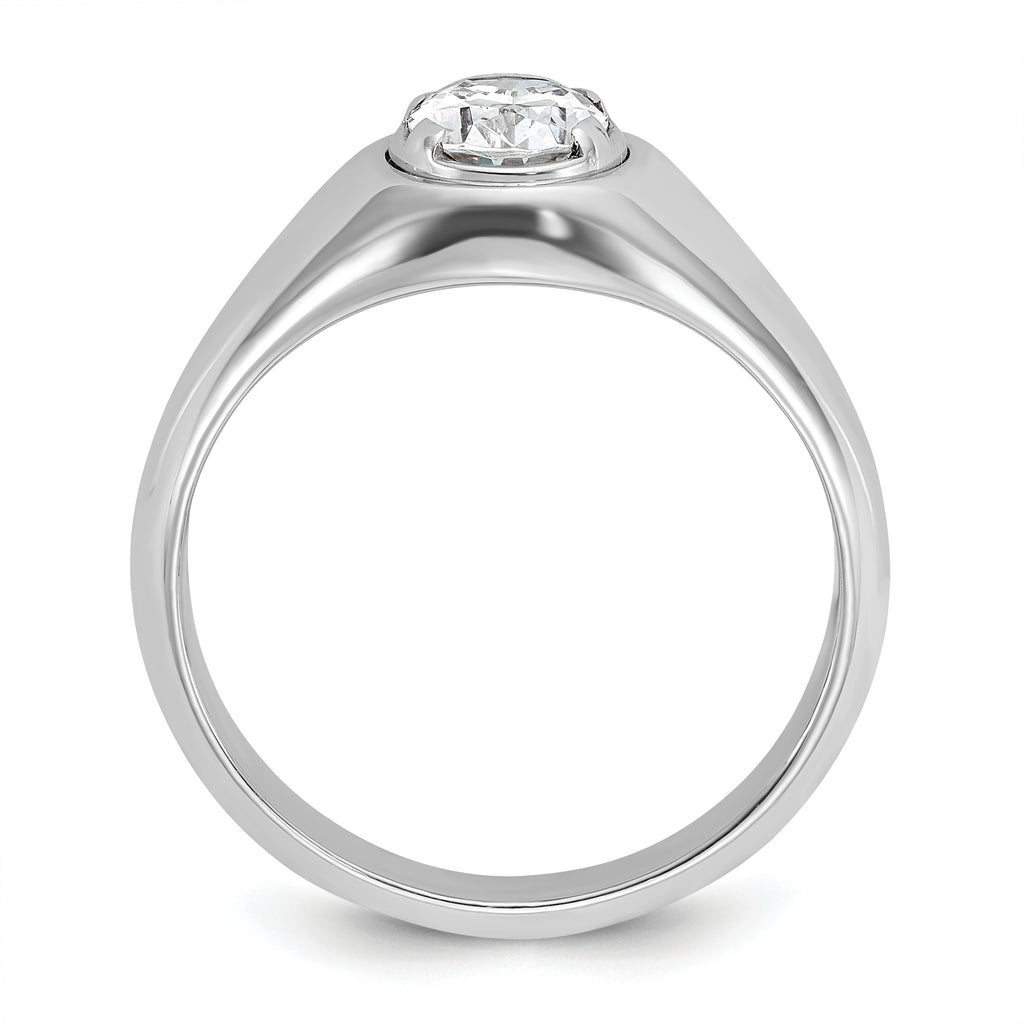 14k White Gold 1 carat Lab Grown Diamond VS/SI+ G+ Oval Complete Men's Ring