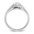 14k White Gold 1 carat Lab Grown Diamond VS/SI+ G+ Oval Complete Men's Ring