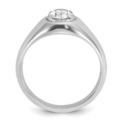 14k White Gold 1 carat Lab Grown Diamond VS/SI+ G+ Oval Complete Men's Ring