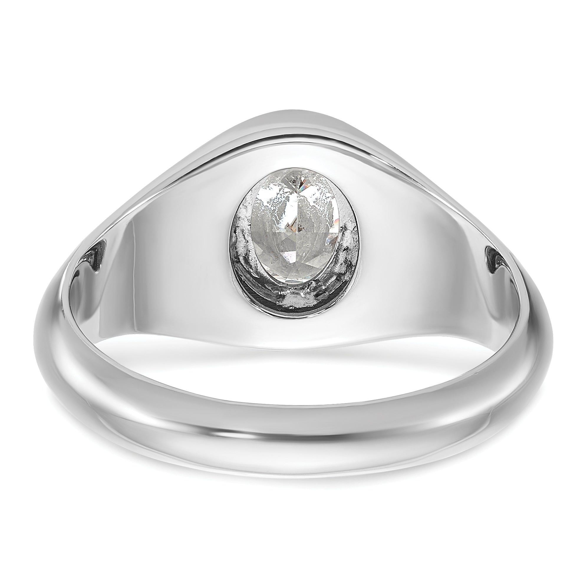 14k White Gold 1 carat Lab Grown Diamond VS/SI+ G+ Oval Complete Men's Ring