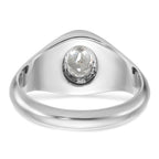 14k White Gold 1 carat Lab Grown Diamond VS/SI+ G+ Oval Complete Men's Ring