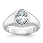 14k White Gold 1 carat Lab Grown Diamond VS/SI+ G+ Oval Complete Men's Ring