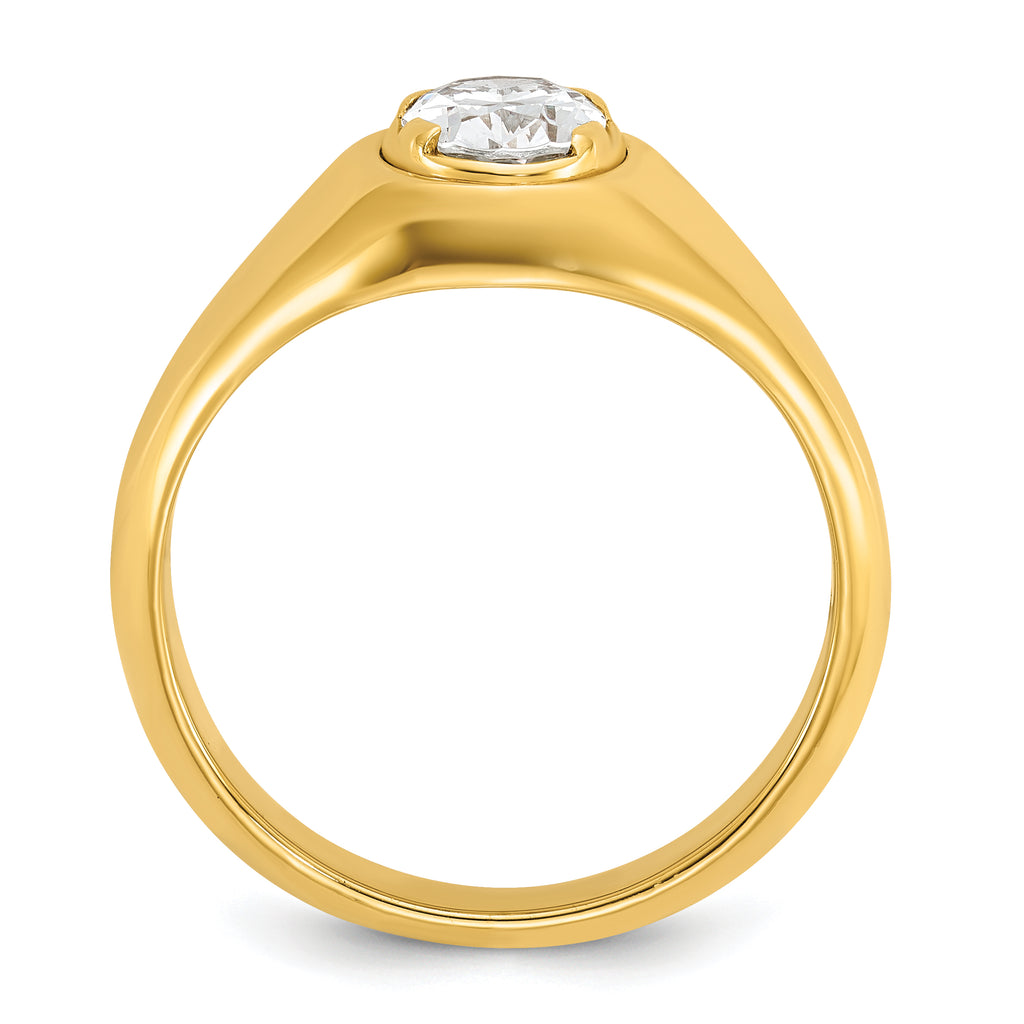 14k 1 carat Lab Grown Diamond VS/SI+ G+ Oval Complete Men's Ring
