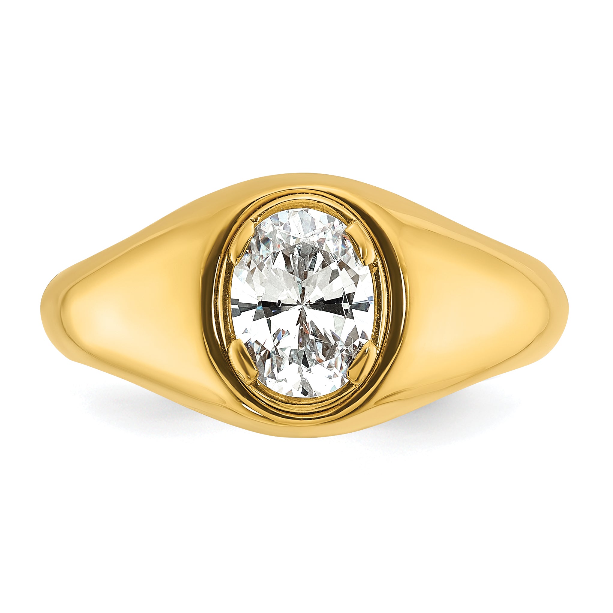 14k 1 carat Lab Grown Diamond VS/SI+ G+ Oval Complete Men's Ring