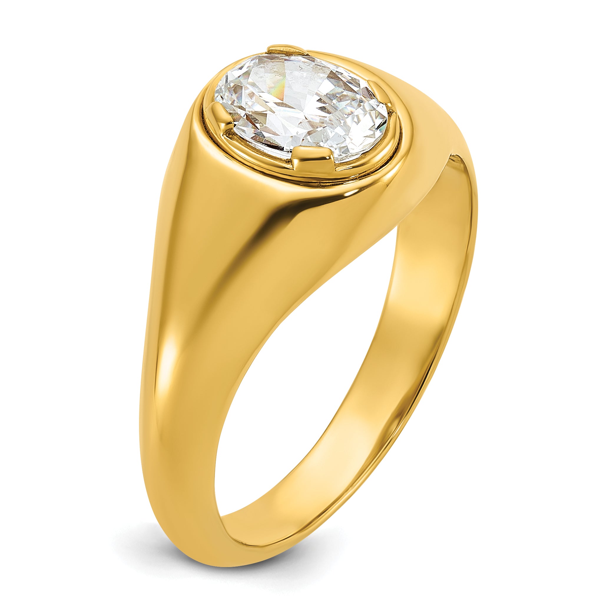 14k 1 carat Lab Grown Diamond VS/SI+ G+ Oval Complete Men's Ring