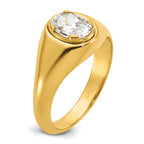 14k 1 carat Lab Grown Diamond VS/SI+ G+ Oval Complete Men's Ring