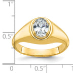 14k 1 carat Lab Grown Diamond VS/SI+ G+ Oval Complete Men's Ring