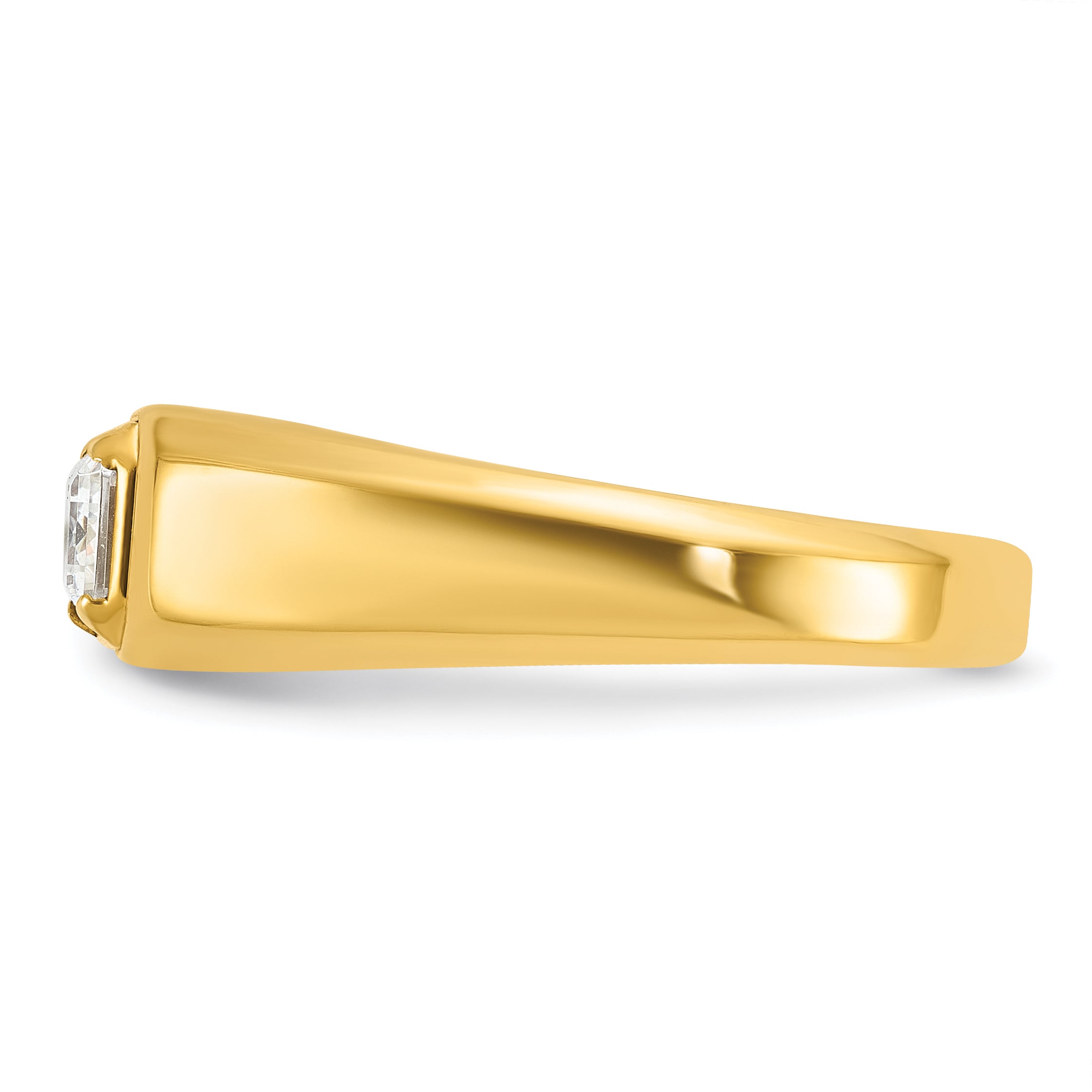 14k Men's Polished 1 Carat Emerald-cut Lab Grown Diamond Ring - Sophia Jewelers