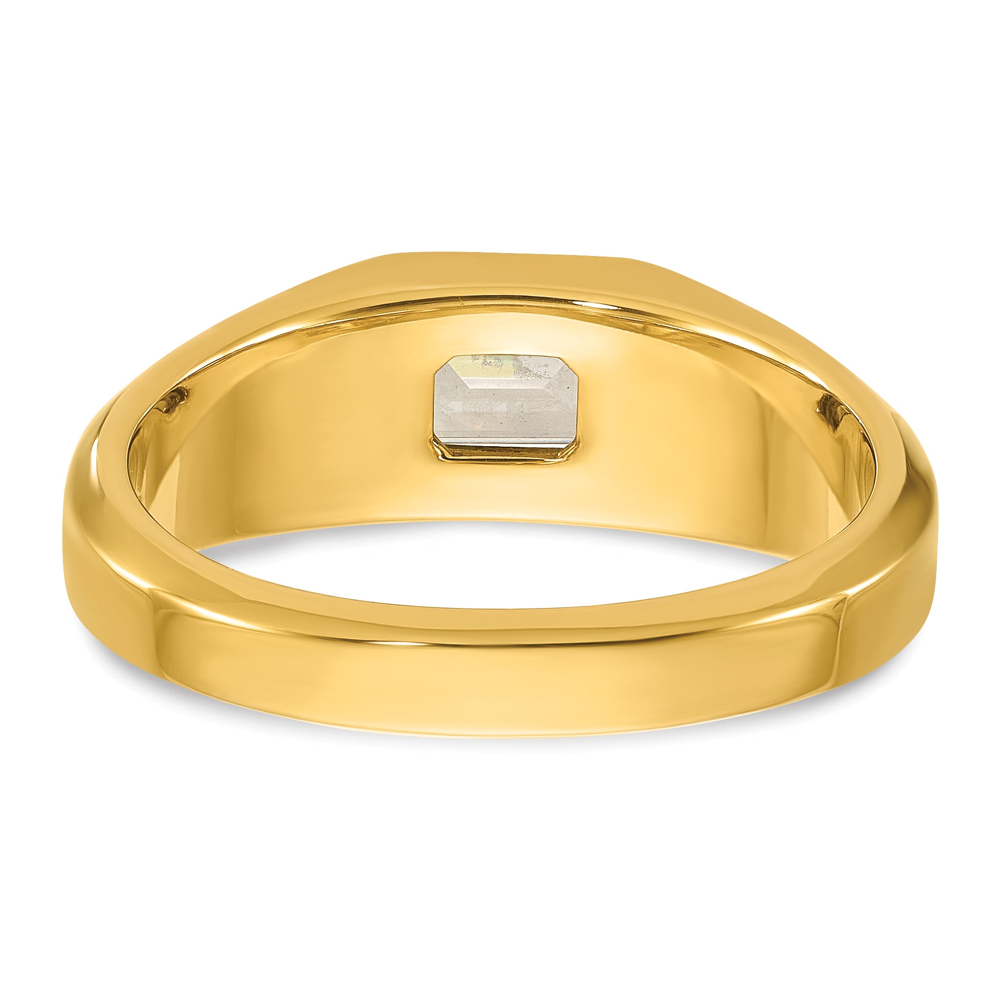14k 1 carat Lab Grown Diamond VS/SI+ G+ Emerald Complete Polished Men's Ring