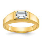 14k 1 carat Lab Grown Diamond VS/SI+ G+ Emerald Complete Polished Men's Ring