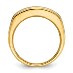 14k with White Rhodium Men's Polished and Grooved 2-Row 2 Carat AA Quality Diamond Ring - Sophia Jewelers
