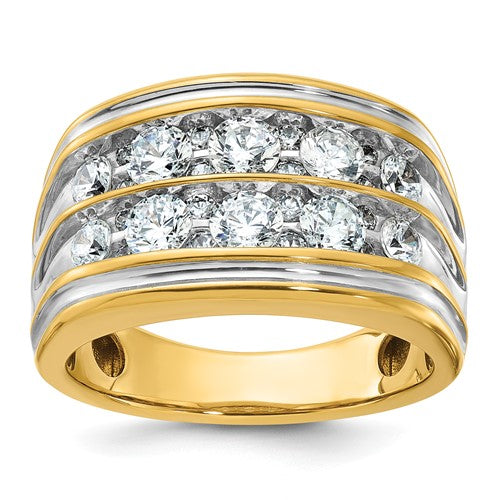 Men's Two Row Lab-Grown Diamond Ring in 14K White Gold (2 ct. tw.), Size 10 - Sophia Jewelers Main image
