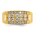 14k Men's Polished 4-Row 1 Carat AA Quality Diamond Ring - Sophia Jewelers