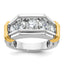 14k Two-tone Men's Polished and Grooved 5-Stone Ring Mounting, Mounting Only - Sophia Jewelers