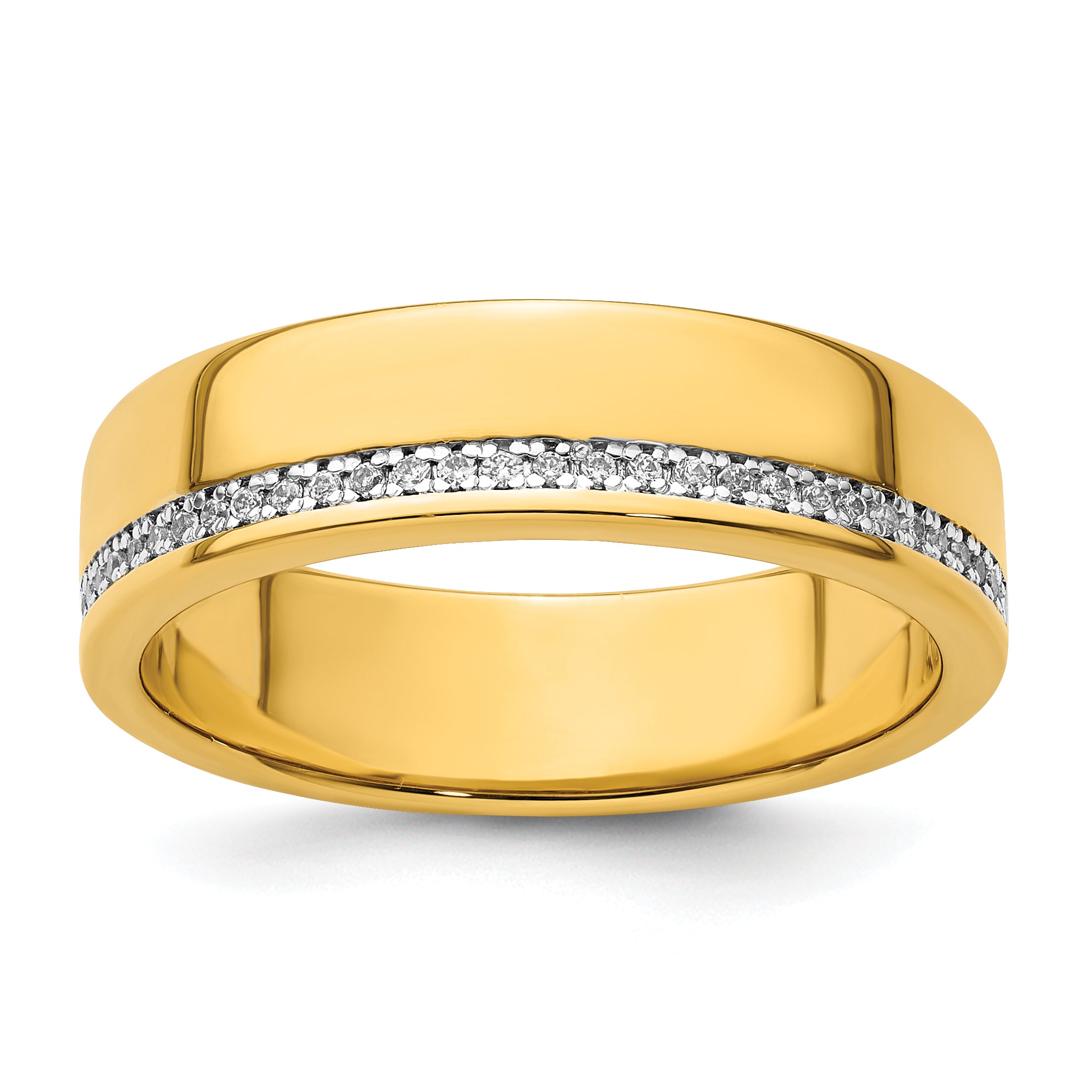 14k Polished 1/5 Carat AA Quality Diamond Row Ring - Sophia Jewelers