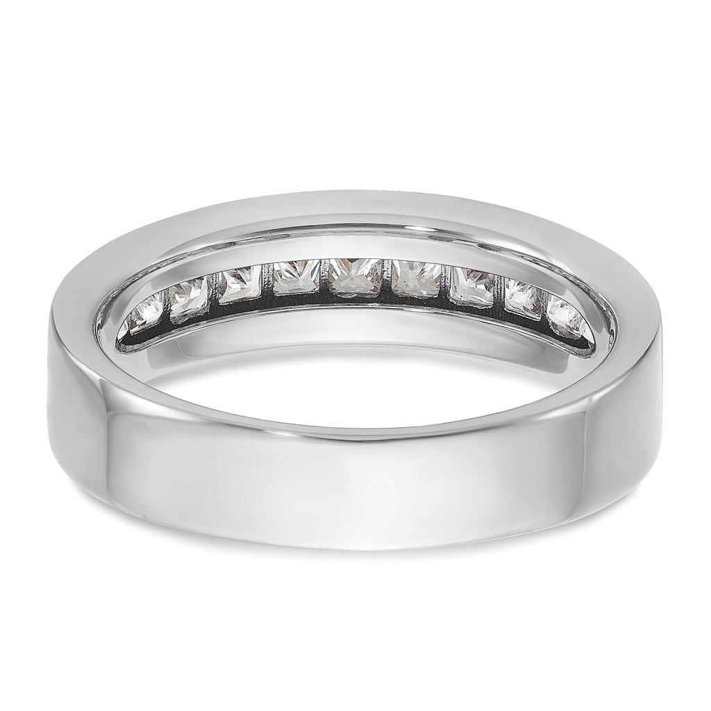 14k White Gold Men's Polished Square 11-Stone Ring Mounting, Mounting Only - Sophia Jewelers