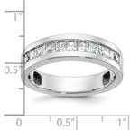 14k White Gold Men's Polished Square 11-Stone Ring Mounting, Mounting Only - Sophia Jewelers