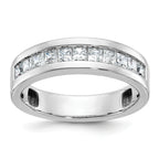 14k White Gold Men's Polished Square 11-Stone Ring Mounting, Mounting Only - Sophia Jewelers