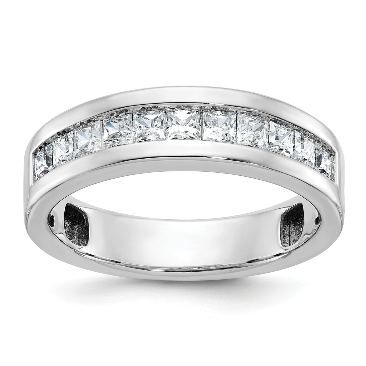 Men's Square 11-Stone Diamond Ring in 14K White Gold (1 ct. tw.), Size 10 - Sophia Jewelers Main image