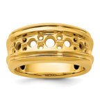 14k Polished and Grooved Mens Channel Ring Mounting, Mounting Only - Sophia Jewelers