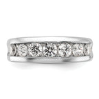 14k White Gold Polished 7-Stone Mens Ring Mounting, Mounting Only - Sophia Jewelers