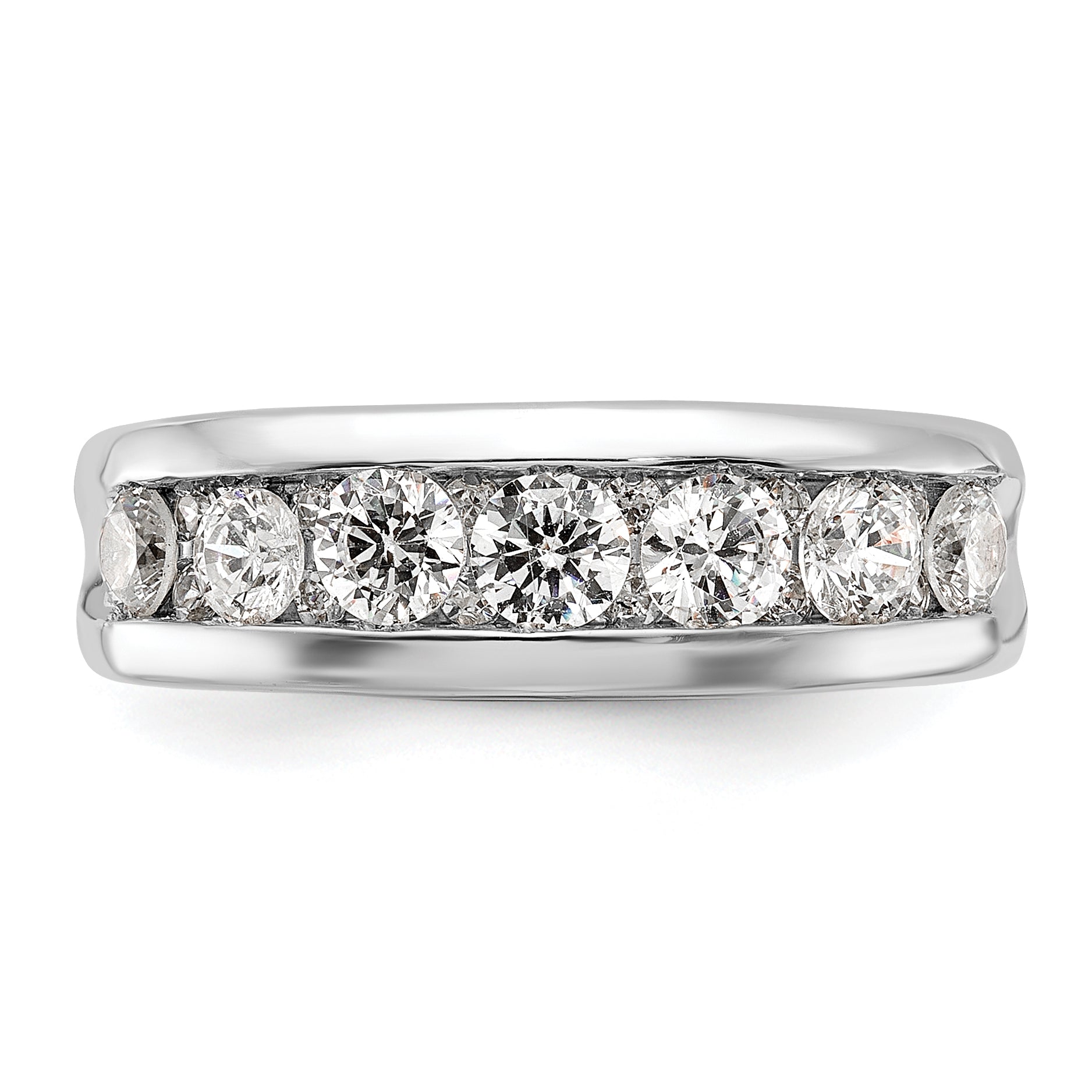 14k White Gold Men's Polished 1 Carat AA Quality Diamond Ring - Sophia Jewelers