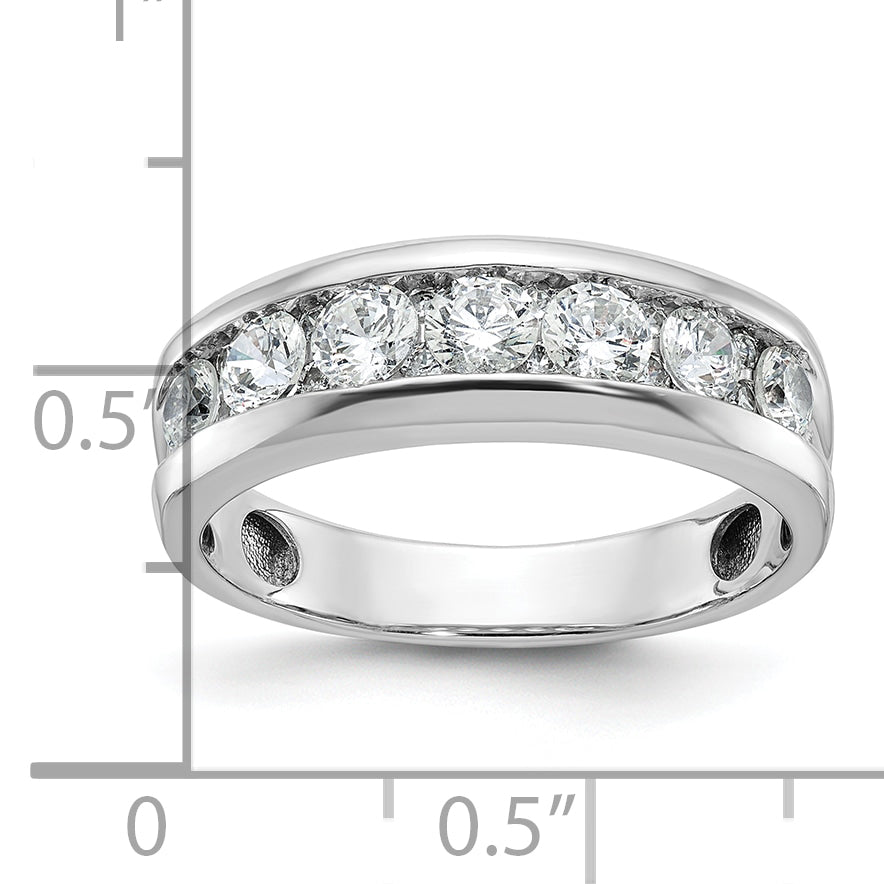 14k White Gold Men's Polished 1 Carat AA Quality Diamond Ring - Sophia Jewelers