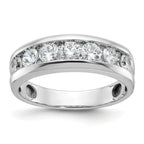 14k White Gold Polished 7-Stone Mens Ring Mounting, Mounting Only - Sophia Jewelers
