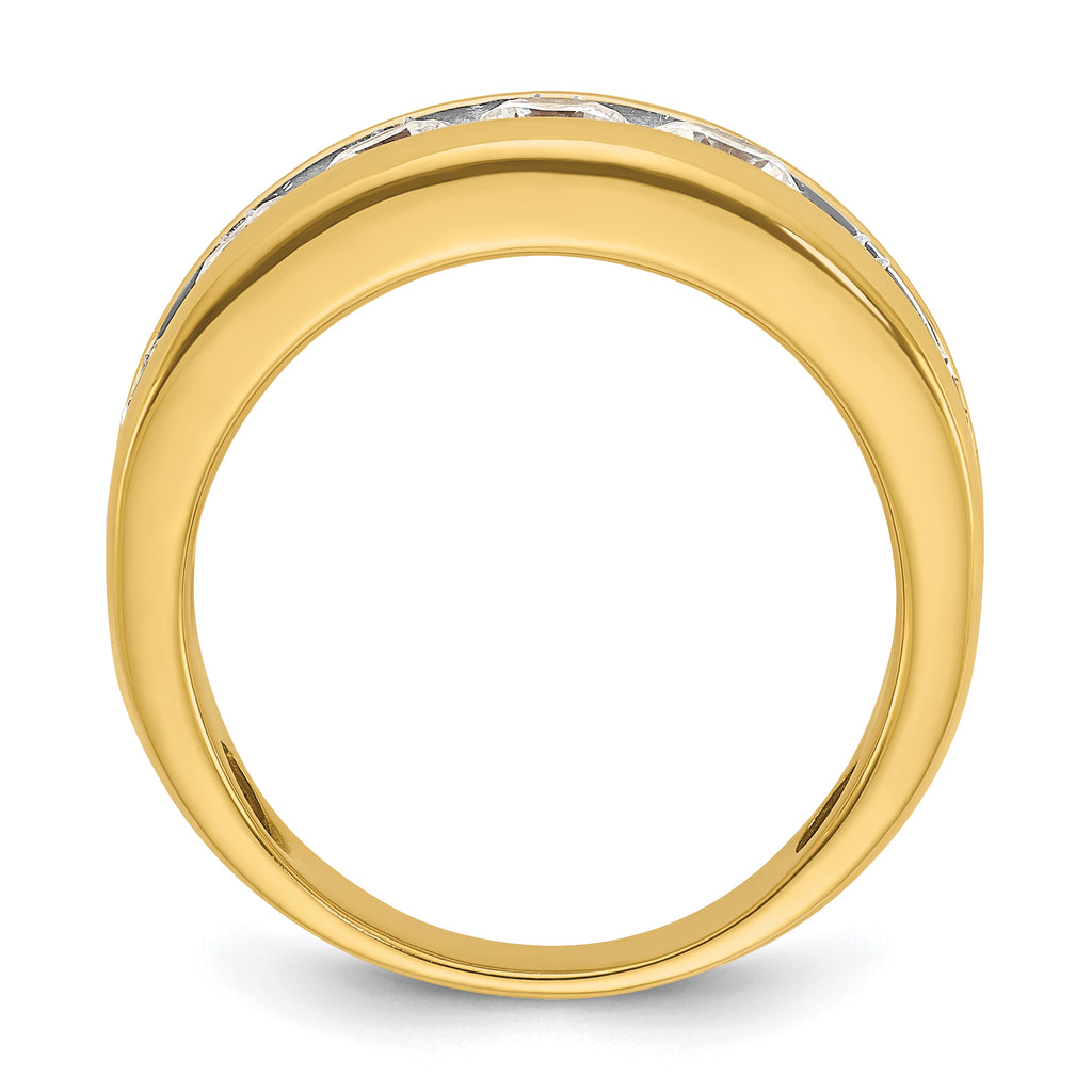14k with White Rhodium Men's Polished 1 1/5 Carat AA Quality Diamond Ring