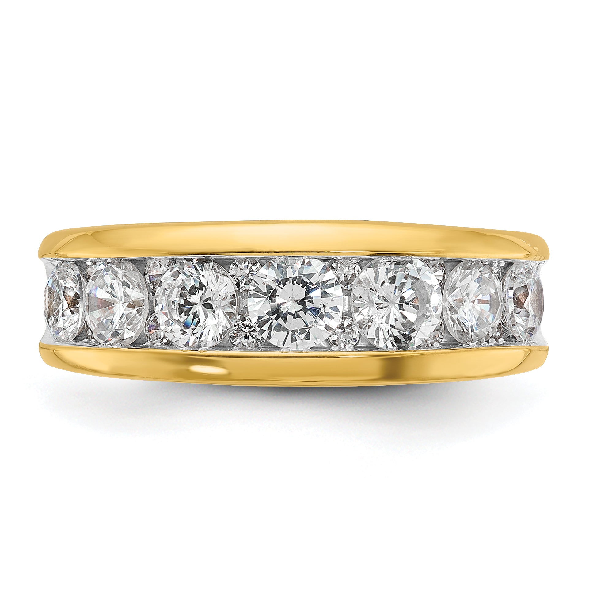 14k with White Rhodium Men's Polished 1 1/5 Carat AA Quality Diamond Ring