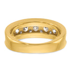 14k with White Rhodium Men's Polished 1 1/5 Carat AA Quality Diamond Ring