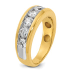 14k with White Rhodium Men's Polished 1 1/5 Carat AA Quality Diamond Ring