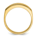 14k Men's Polished and Satin Square 10-Stone 1/2 Carat AA Quality Diamond Ring - Sophia Jewelers