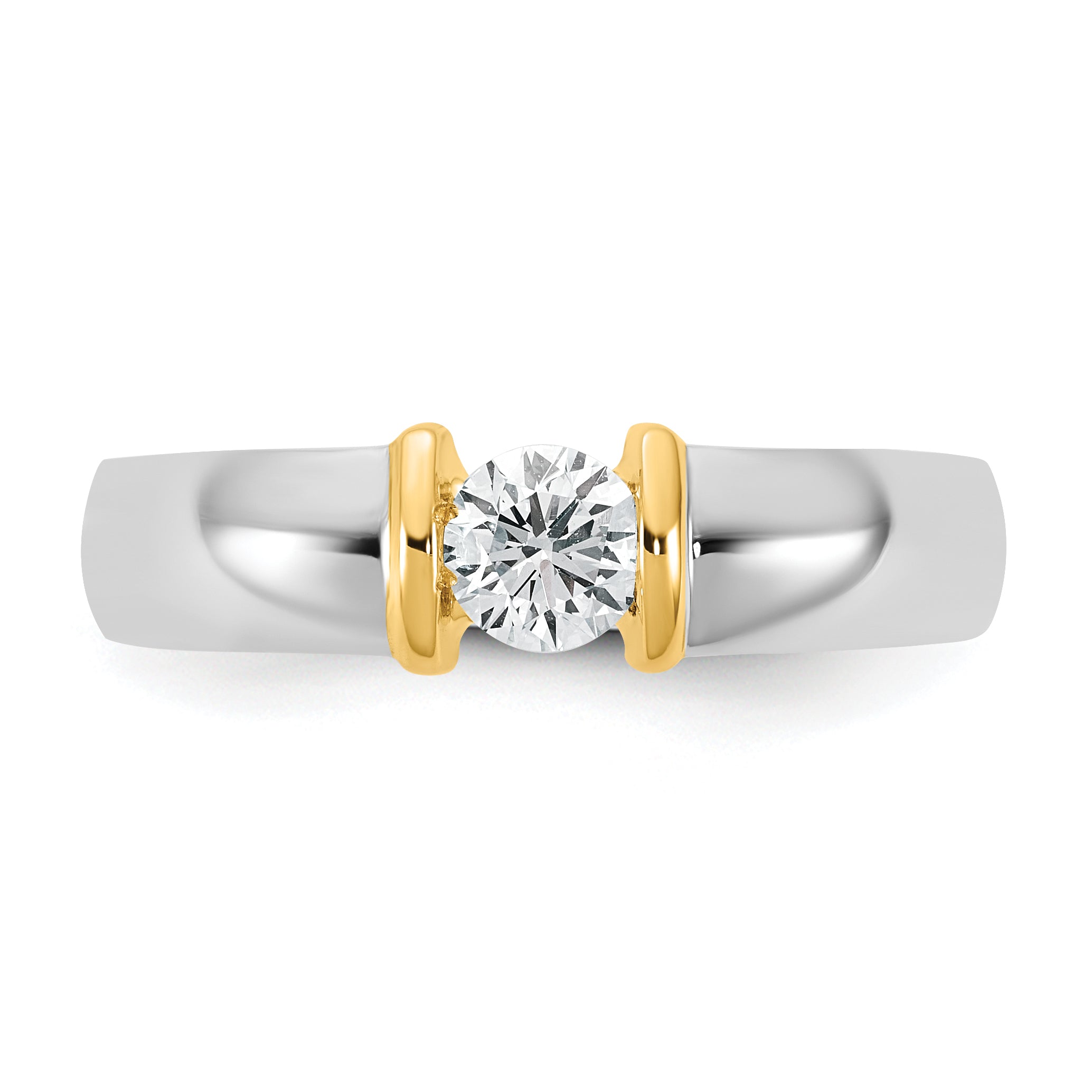 14k Two-tone 1/2 carat Mens Wedding Band - Sophia Jewelers