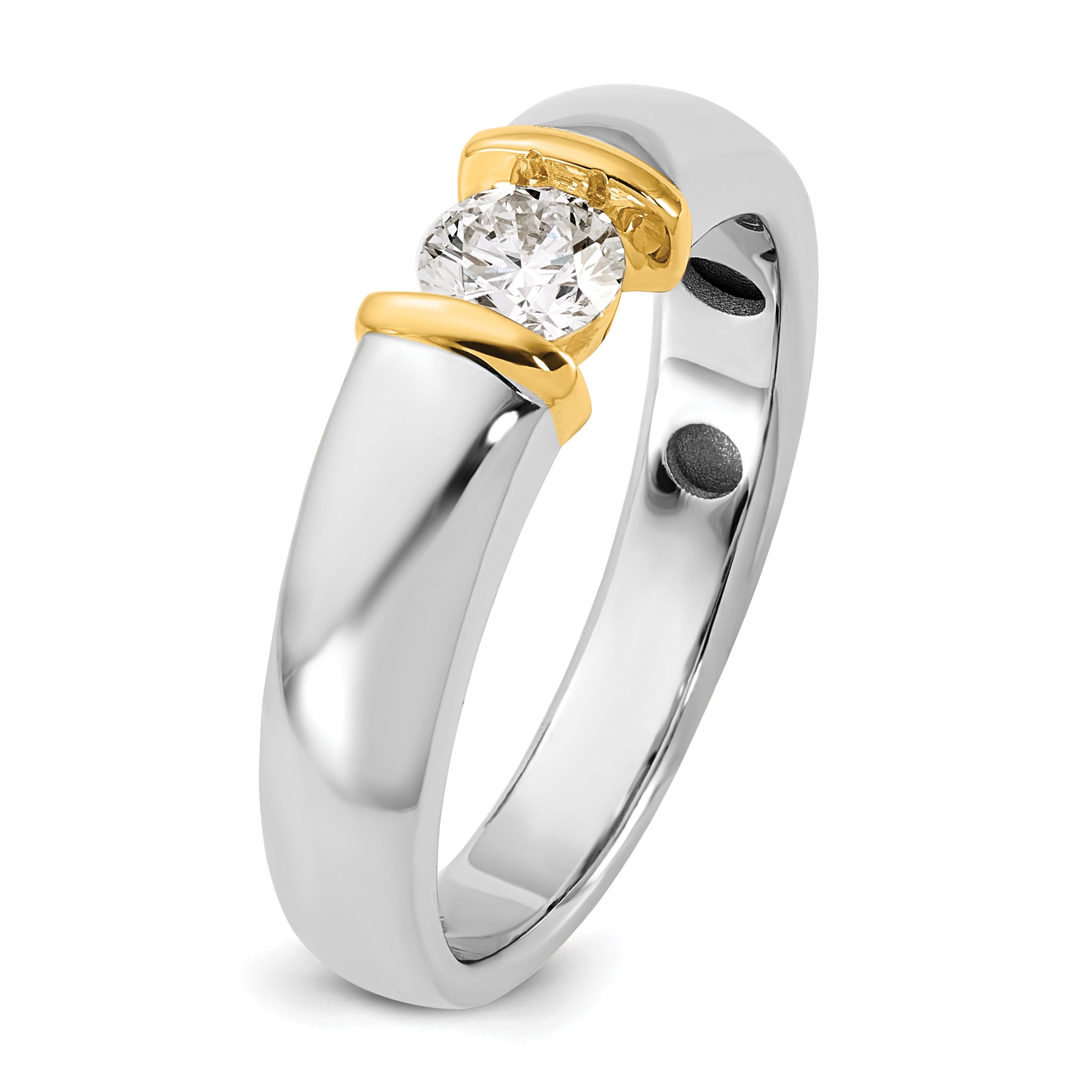 14k Two-tone 1/2 carat Mens Wedding Band - Sophia Jewelers