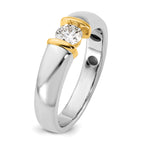 14k Two-Tone 1/2 carat Lab Grown Diamond VS/SI+ G+ Complete Men's Wedding Band - Sophia Jewelers