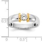 14k Two-Tone 1/2 carat Lab Grown Diamond VS/SI+ G+ Complete Men's Wedding Band - Sophia Jewelers