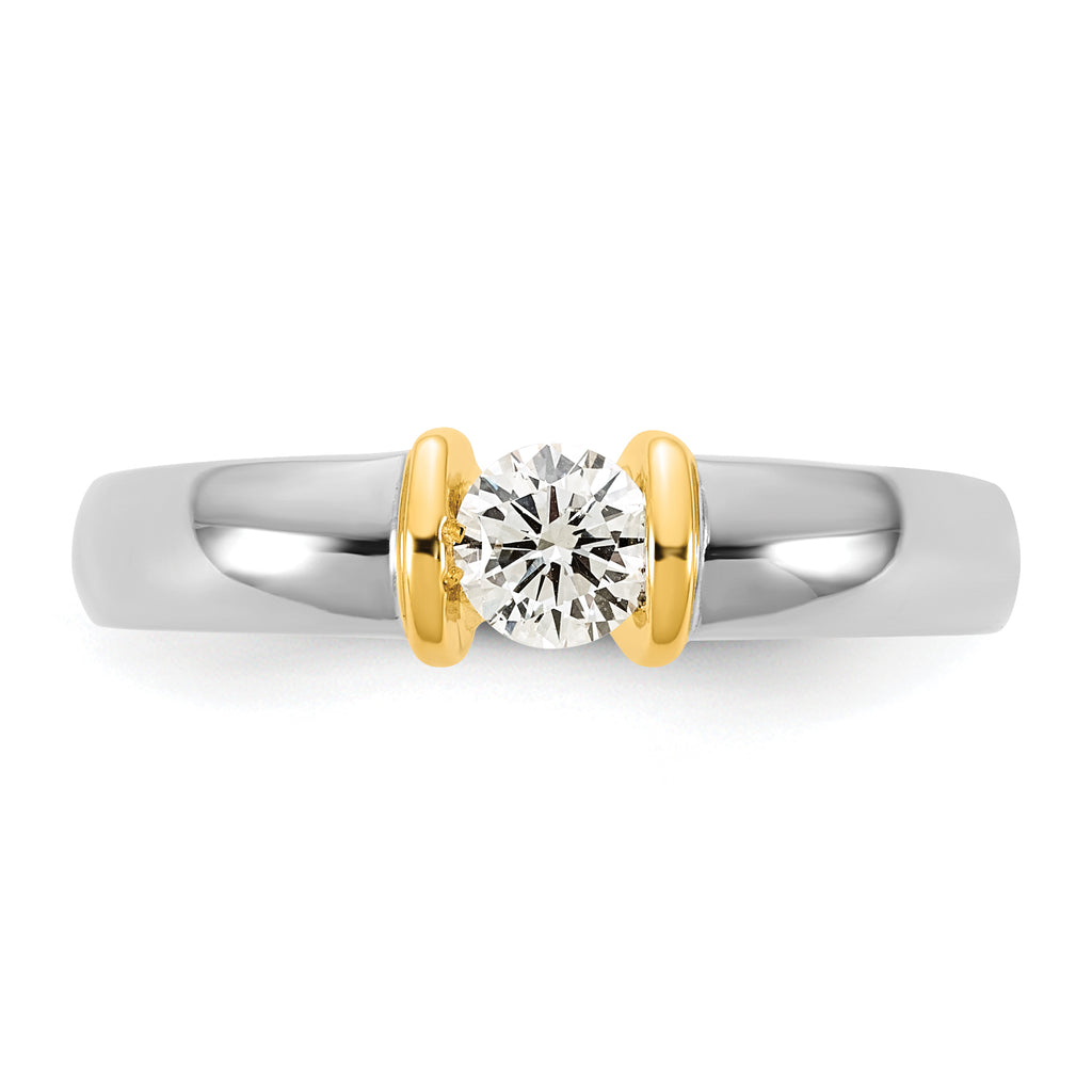 14k Two-tone 1/3 carat Ladies Wedding Band - Sophia Jewelers