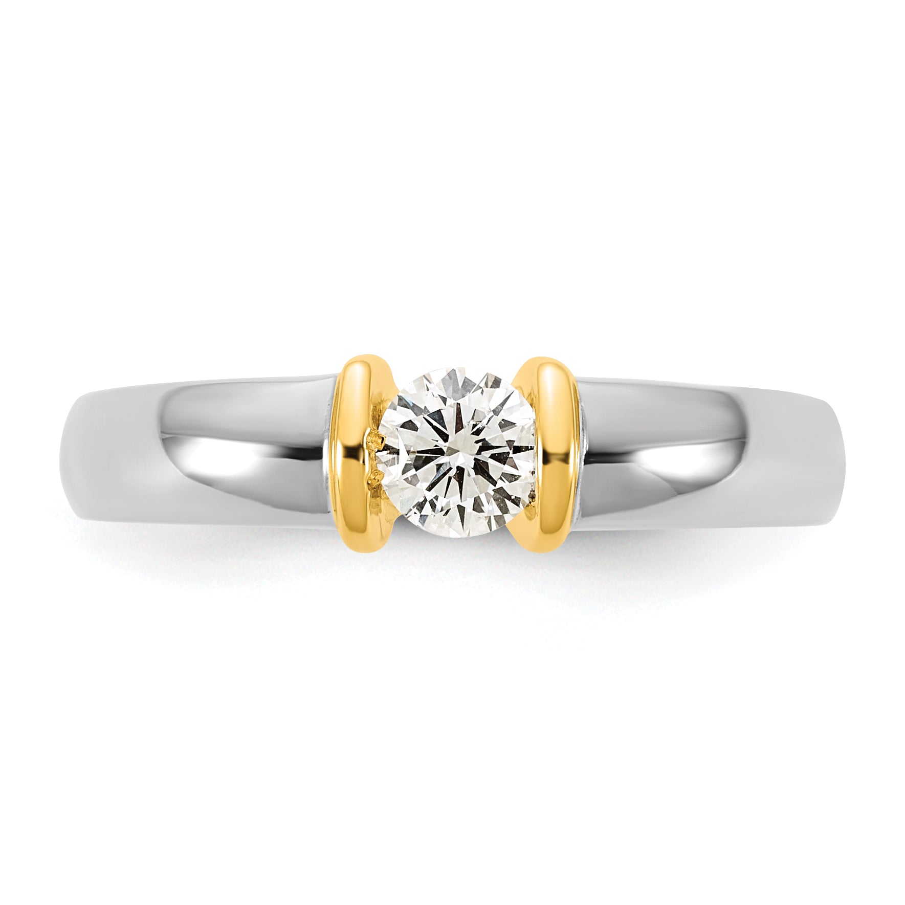 14k Two-Tone 1/3 carat Lab Grown Diamond VS/SI+ G+ Complete Ladies Wedding Band Secondary image