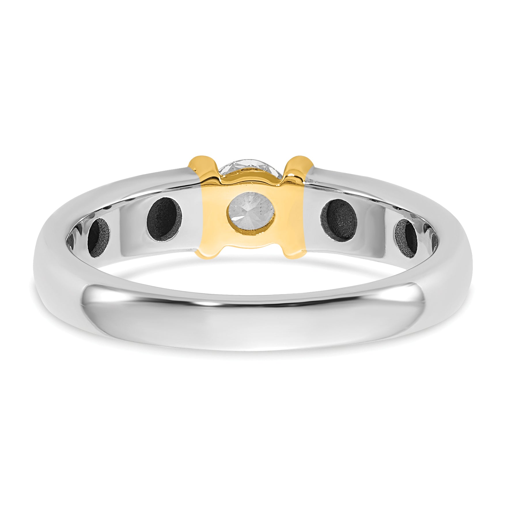 14k Two-Tone 1/3 carat Lab Grown Diamond VS/SI+ G+ Complete Ladies Wedding Band - Sophia Jewelers