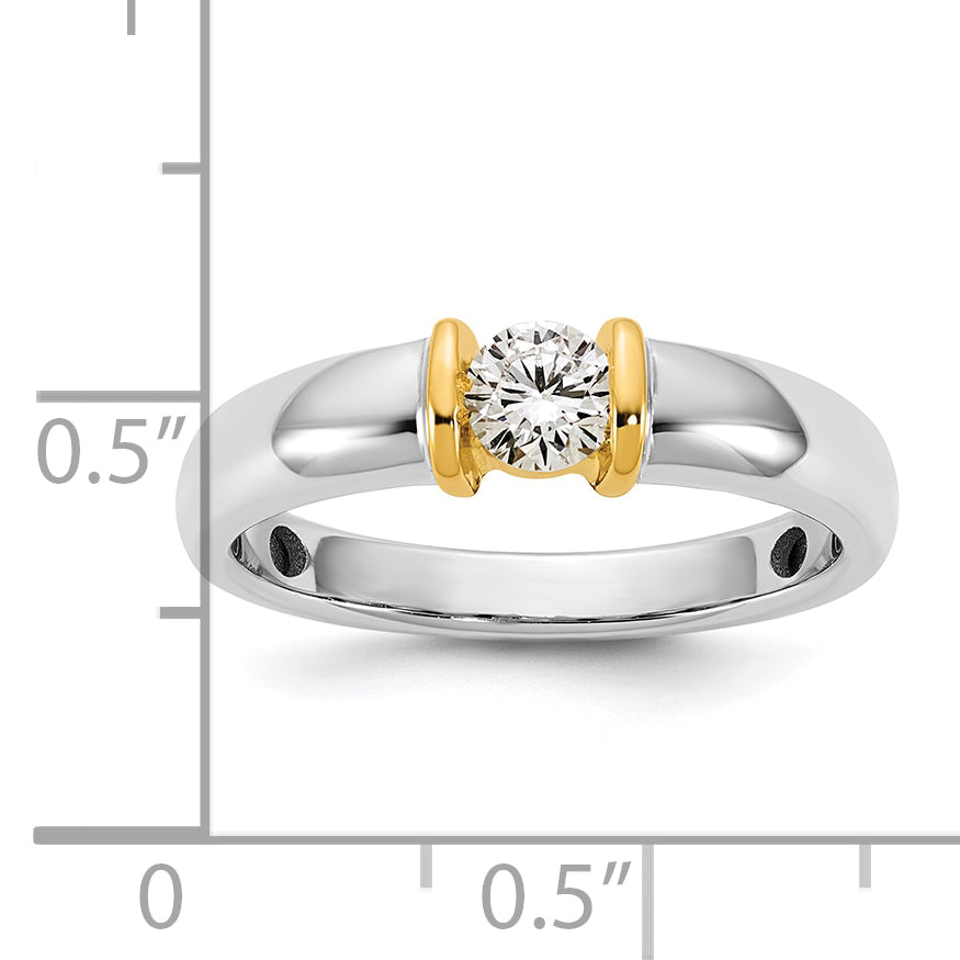 14k Two-tone 1/3 carat Ladies Wedding Band - Sophia Jewelers