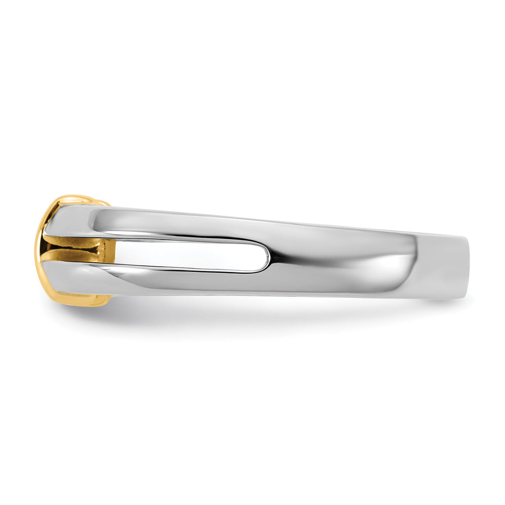 14k Two-Tone 1/2 carat Lab Grown Diamond VS/SI+ G+ Complete Men's Wedding Band - Sophia Jewelers