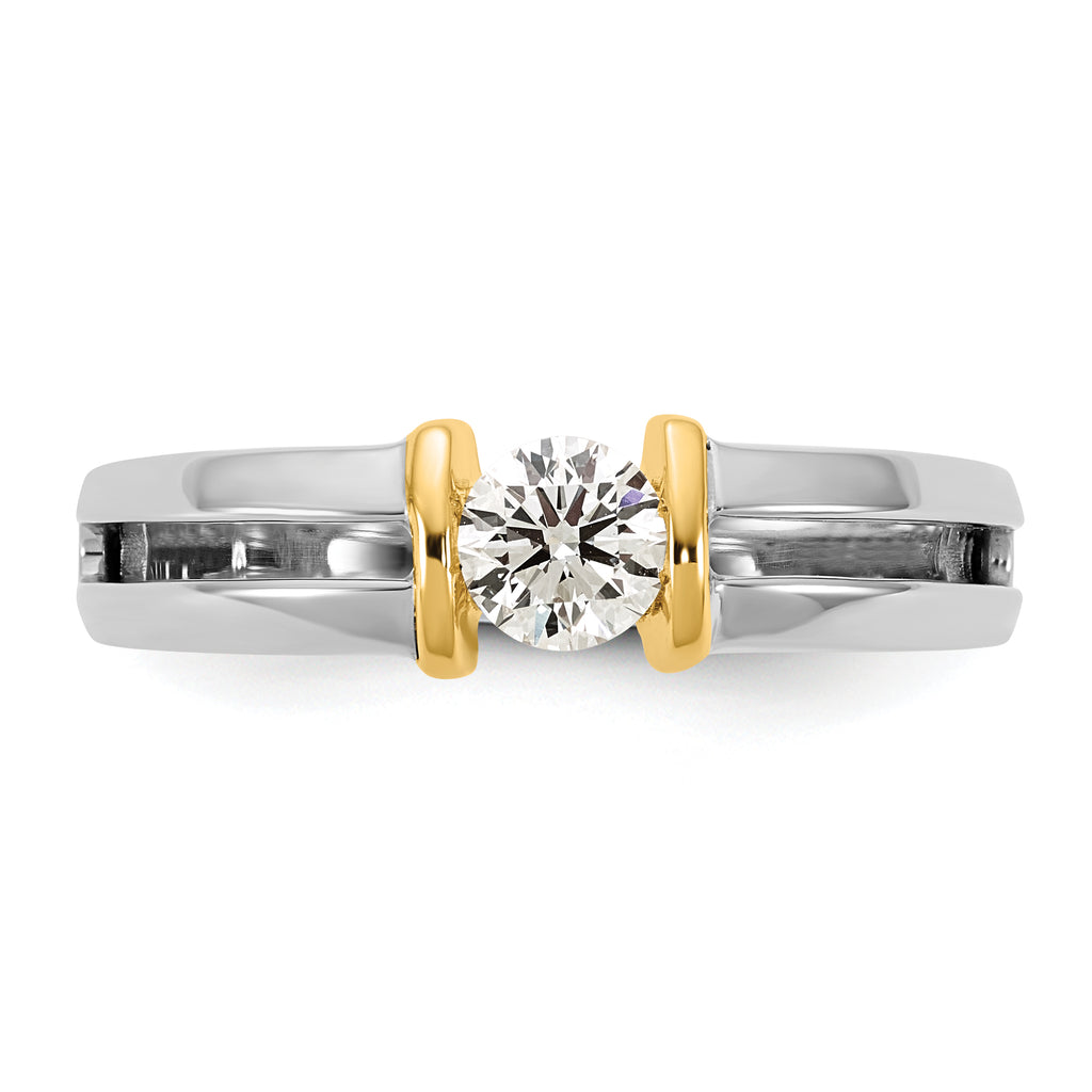 14k Two-tone 1/2 carat Mens Wedding Band - Sophia Jewelers