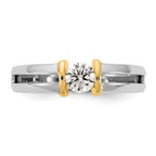 14k Two-Tone 1/2 carat Lab Grown Diamond VS/SI+ G+ Complete Men's Wedding Band - Sophia Jewelers