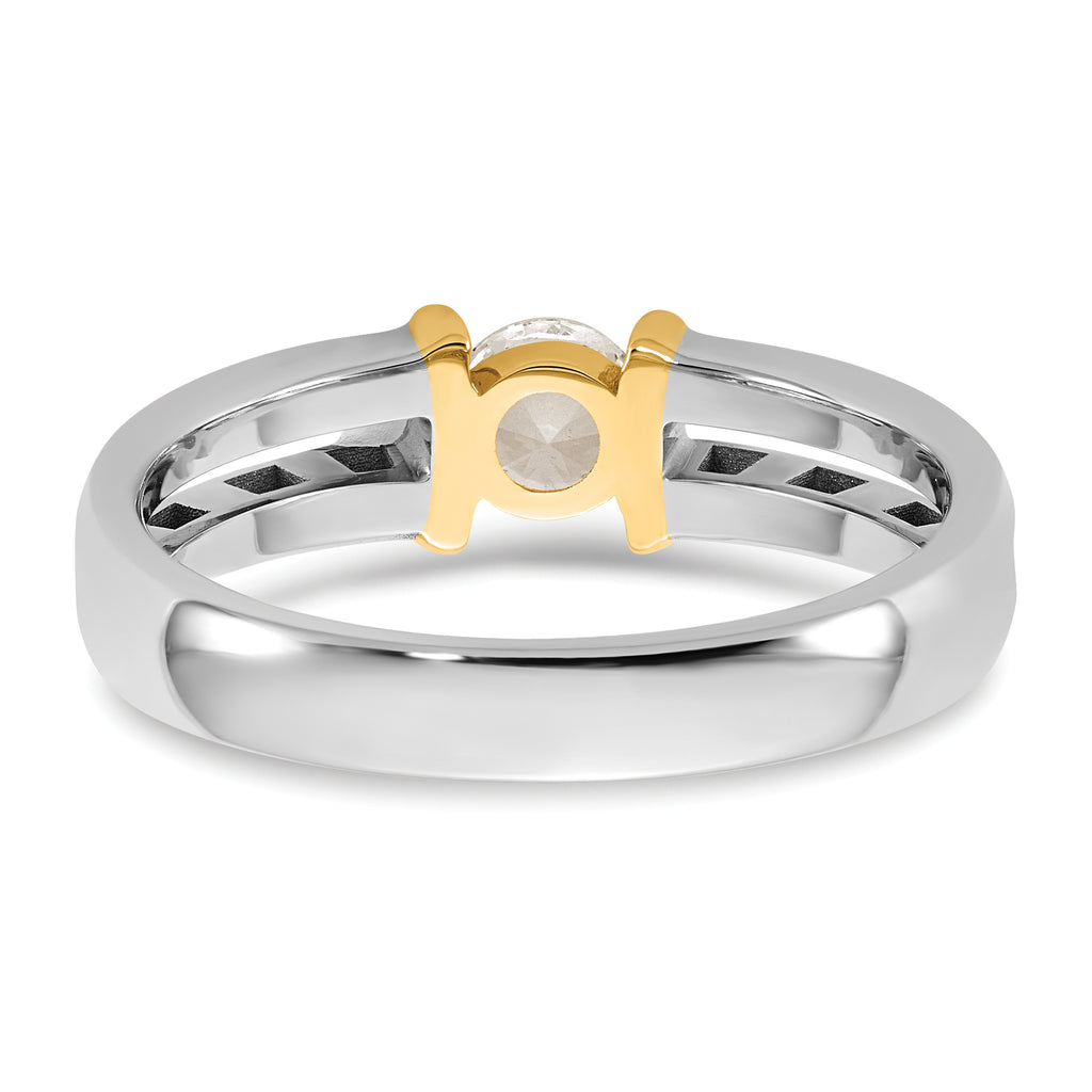 14k Two-Tone 1/2 carat Lab Grown Diamond VS/SI+ G+ Complete Men's Wedding Band - Sophia Jewelers