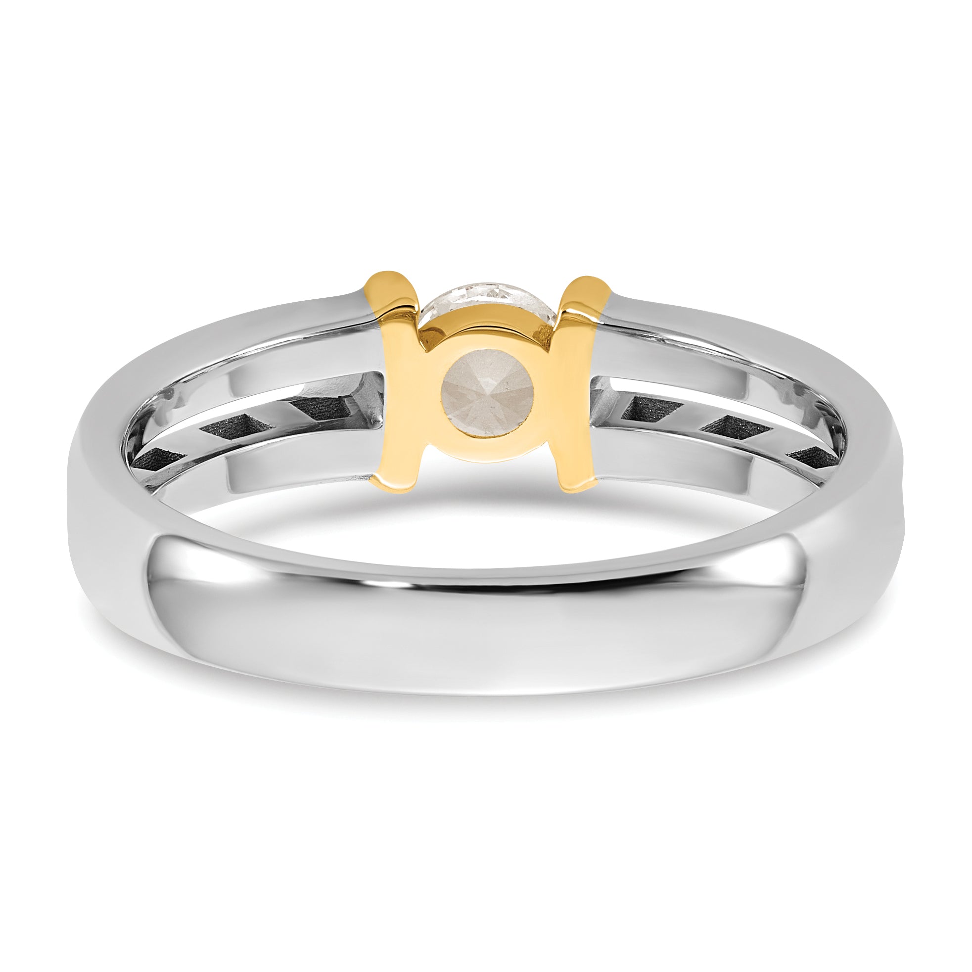 14k Two-Tone 1/2 carat Lab Grown Diamond VS/SI+ G+ Complete Men's Wedding Band - Sophia Jewelers